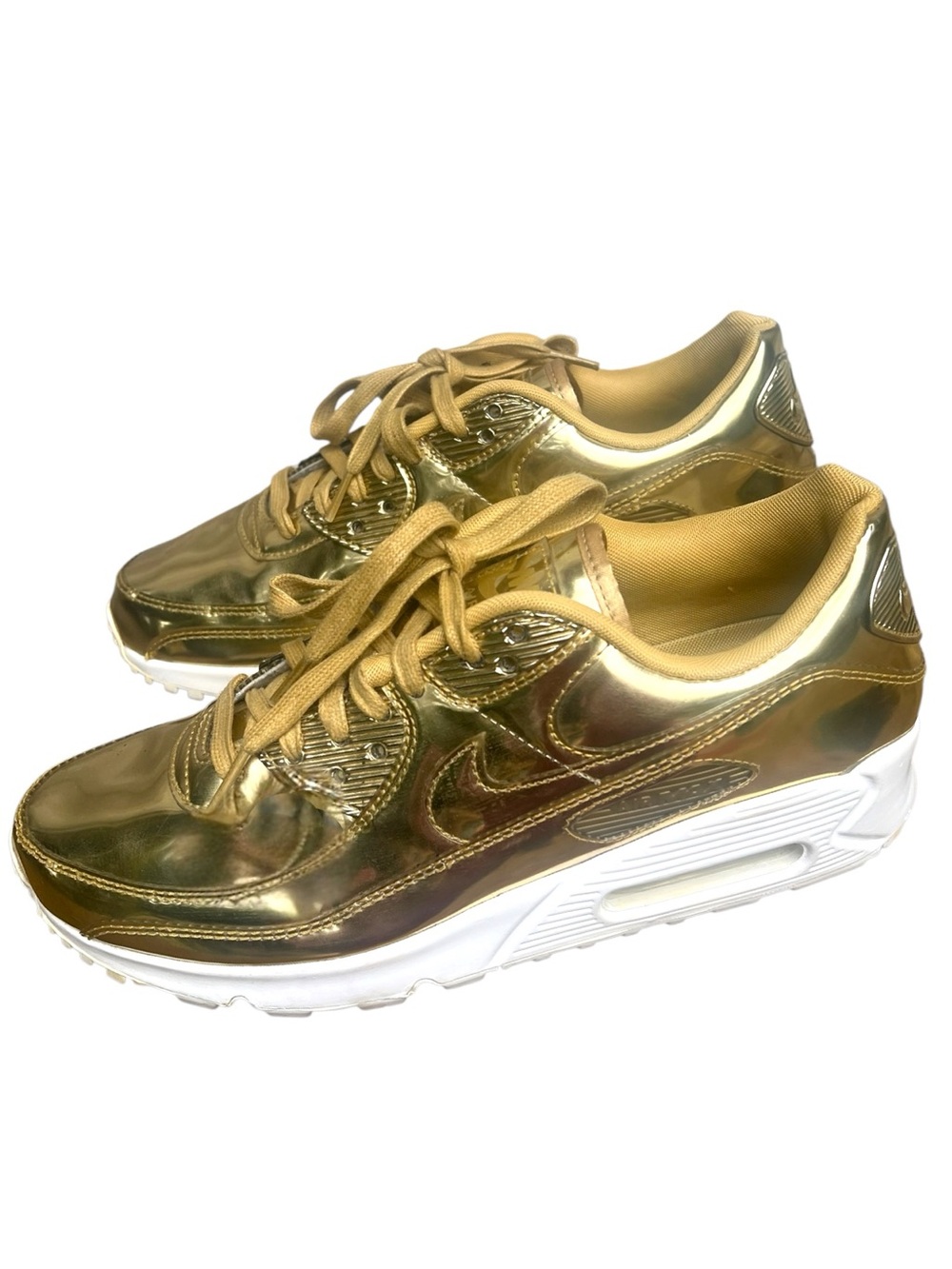 Nike Air Max Metallic shiny liquid Gold reflective upper finish Women’s sneaker